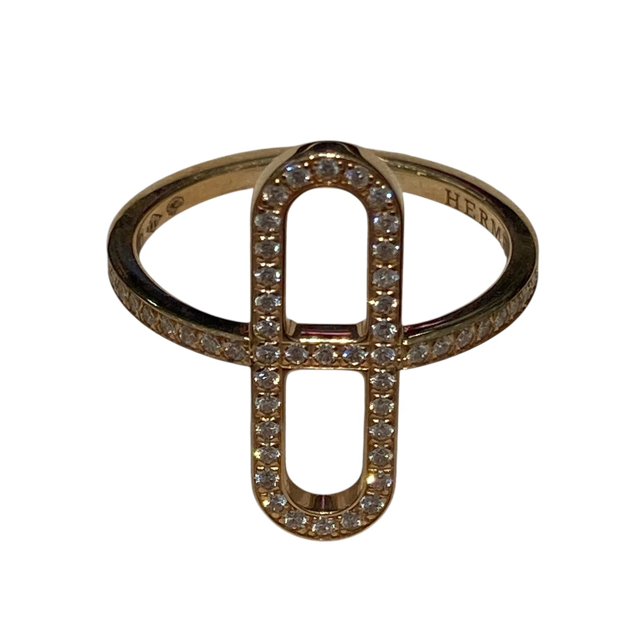 HERMES 愛馬仕 EVER CHAINE D'ANCRE RING 18K 鑽石 戒指 PG