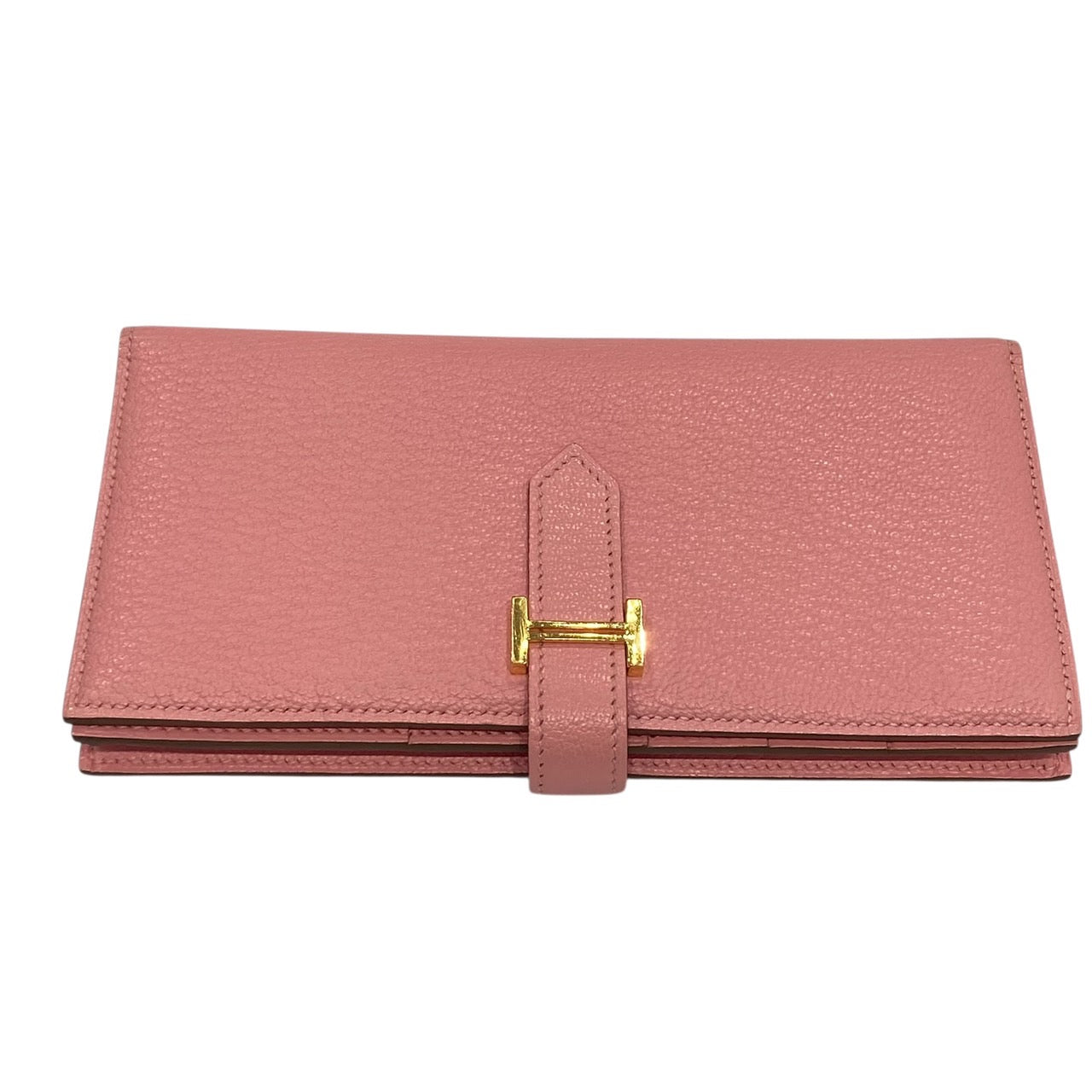HERMES 愛馬仕 Béarn Soufflet 長夾 橘粉色