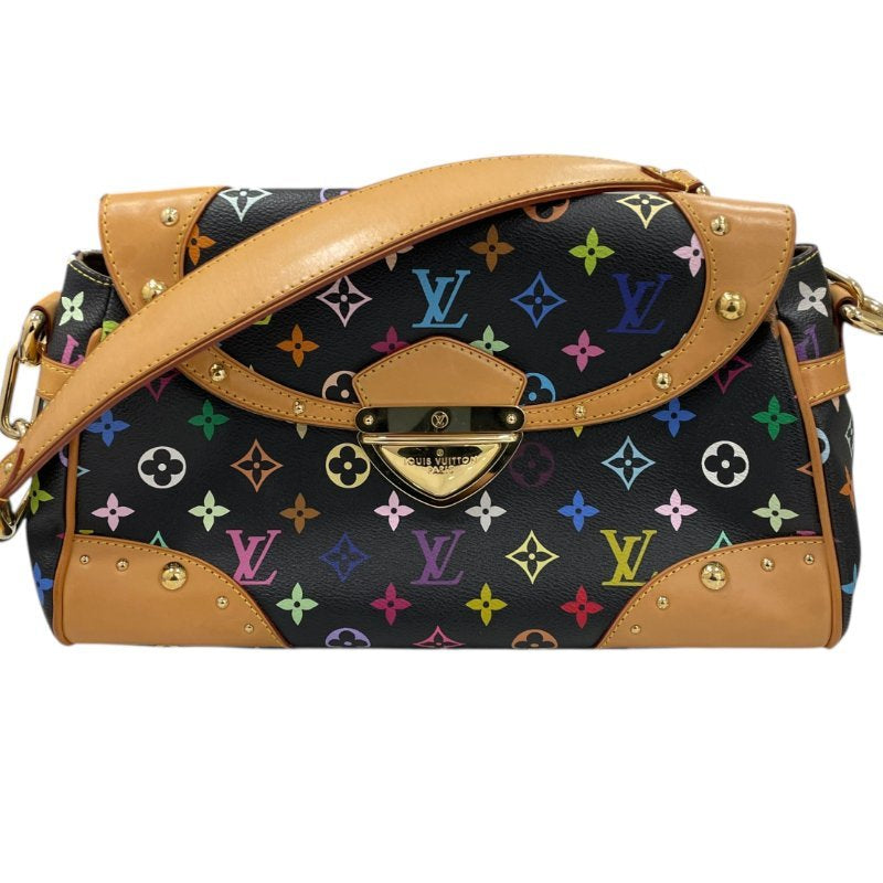 LOUIS VUITTON 路易威登 BEVERLY MM 黑三彩老花 PVC帆布 黑色 金釦
