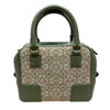 LOEWE 羅威 AMAZONA 19 方形包 刺繡帆布 綠色 金釦