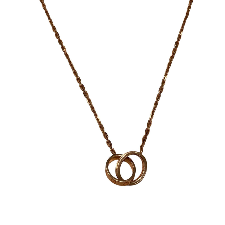 CARTIER B7013900 卡地亞 BABY LOVE DIAMOND NECKLACE 18K 項鍊 PG 鑽石