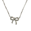 TIFFANY&CO. 蒂芙尼 METRO BOW NECKLACE 項鍊 K18 鑽石 銀白色