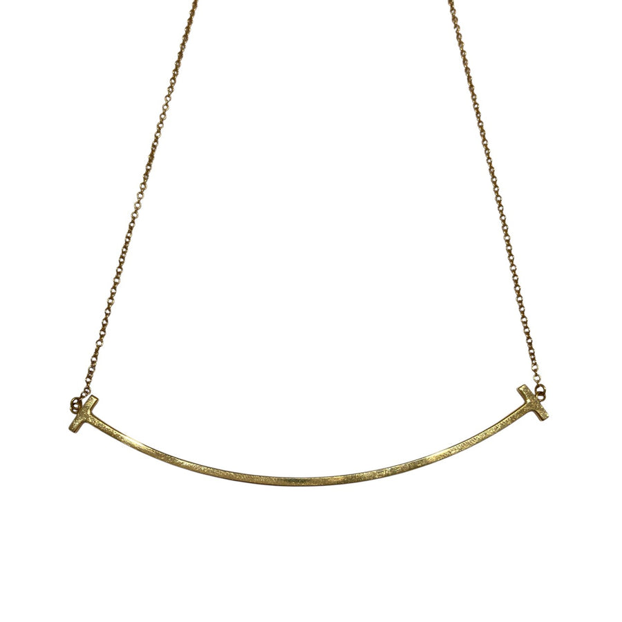 TIFFANY&CO. 蒂芙尼 T SMILE NECKLACE LARGE SIZE 微笑項鍊大號 K18 PG