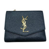 SAINT LAURENT 聖羅蘭 582296 UPTOWN SHORT WALLET 荔枝皮革 短夾 中夾 黑色 金色