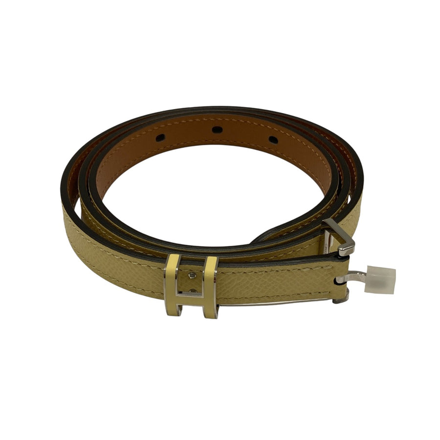 HERMES 愛馬仕 B刻印 POP H 15 BELT 皮帶 80CM 棕色 金色 淡黃色 雙色