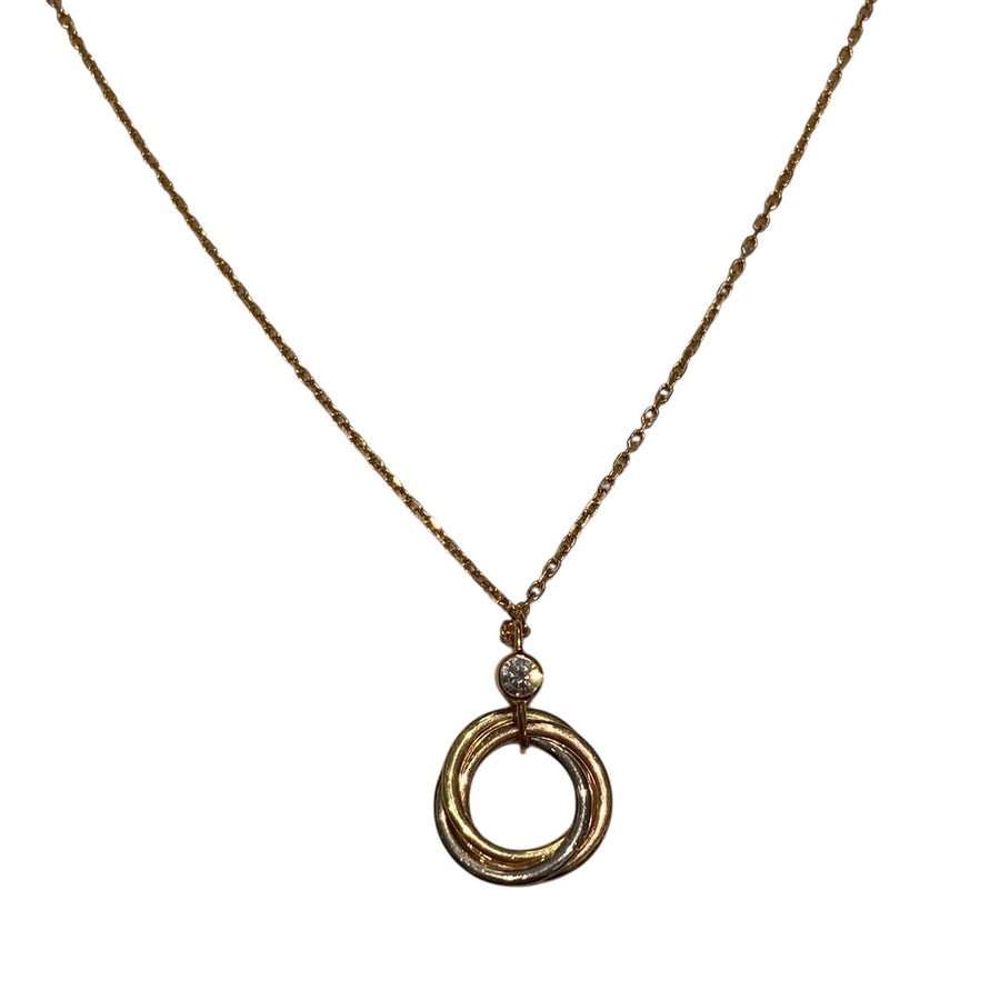 CARTIER 卡地亞 TRINITY NECKLACE 三環系列 項鍊 WG PG YG 鑽石