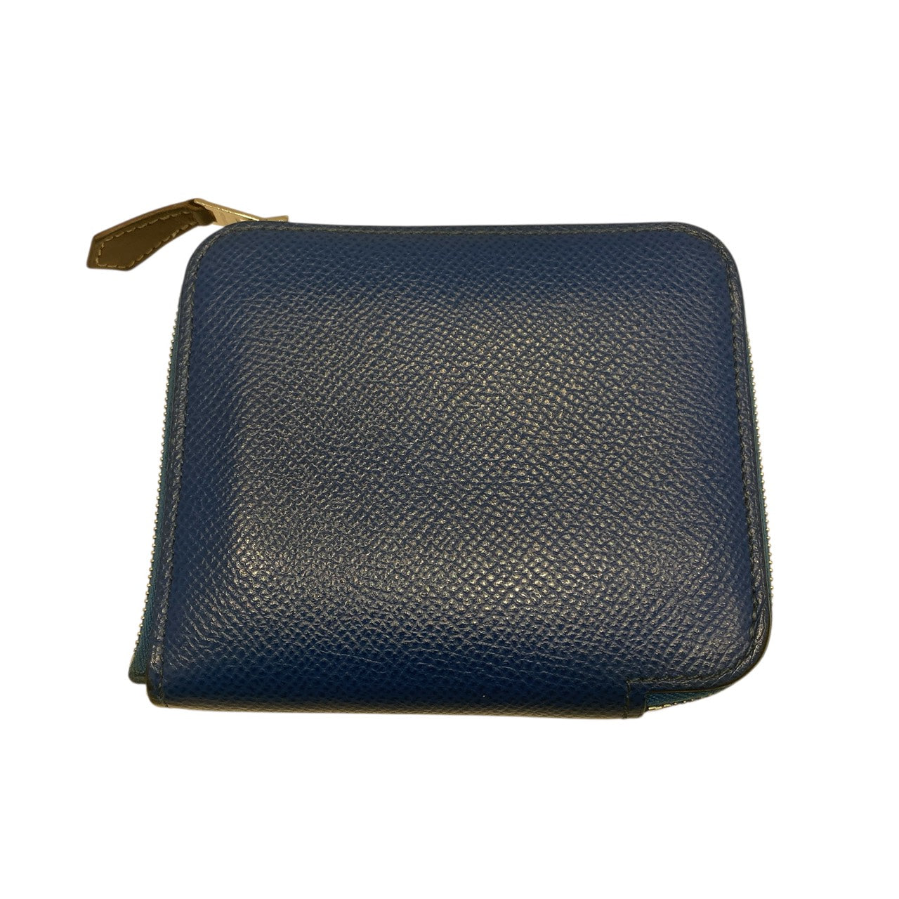 HERMES 愛馬仕 SILK IN COMPACT 絲巾短夾 藍色 多色 圖騰  Z刻印