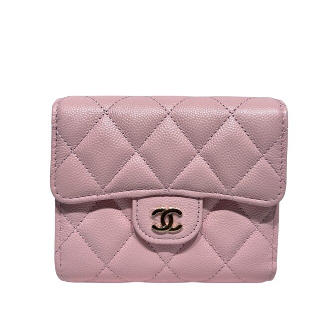 CHANEL<br>粉色三折短夾