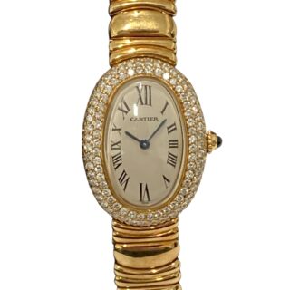 CARTIER<br>18K鑲鑽石英錶