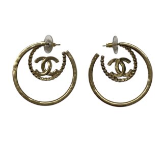 CHANEL<br>LOGO雙圈耳環
