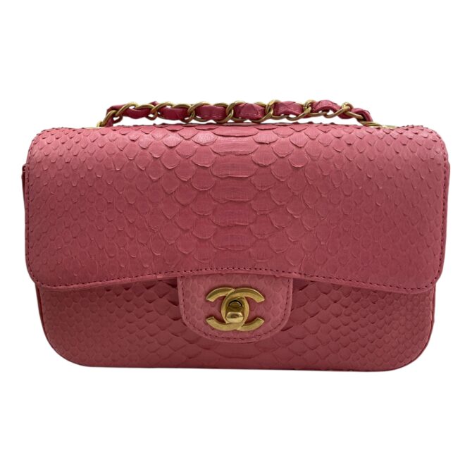 CHANEL<br>蟒蛇皮口蓋包