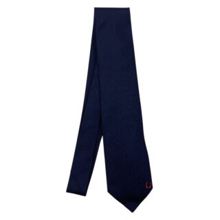 HERMES<br>藍馬蹄圖騰領帶