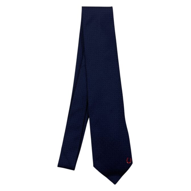 HERMES<br>藍馬蹄圖騰領帶